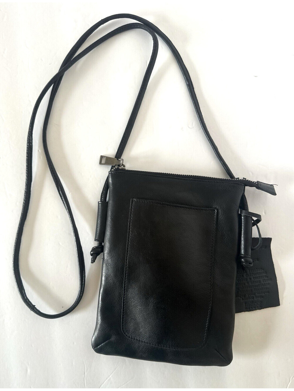Latico Women’s Black Small Solid Rectangle Crossbody Purse Zip Top Long Strap